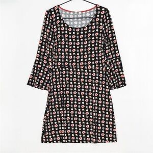Boden UK Miriam Jersey Viscose Stretch Tunic Dress Floral Black Size 4 R